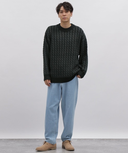 LAKOLE(ラコレ)の「プレーティングケーブルニットプルオーバー / 353214(ニット/セーター・メンズ・ネイビー/アイボリー/ブラック・MEDIUM/LARGE)」の20枚目の写真