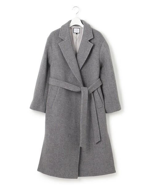 J.PRESS YORK STREET(ジェイプレスヨークストリート)の「【WOMEN】Wフェイスガウンコート(その他アウター・レディース・ブラウン系/グレー系/ライトグレー系・F)」の1枚目の写真