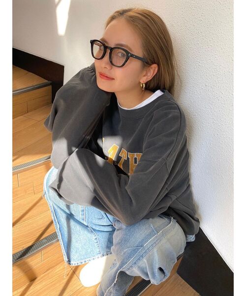 Ungrid（アングリッド）の「OLATHEロゴスウェット（Tシャツ/カットソー・レディース・ピンク/チャコールグレー/グリーン・FREE）」の10枚目の写真