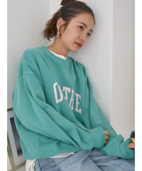 Ungrid（アングリッド）の「OLATHEロゴスウェット（Tシャツ/カットソー・レディース・ピンク/チャコールグレー/グリーン・FREE）」の19枚目の写真