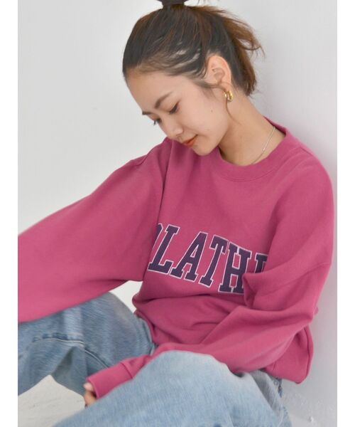 Ungrid（アングリッド）の「OLATHEロゴスウェット（Tシャツ/カットソー・レディース・ピンク/チャコールグレー/グリーン・FREE）」の21枚目の写真