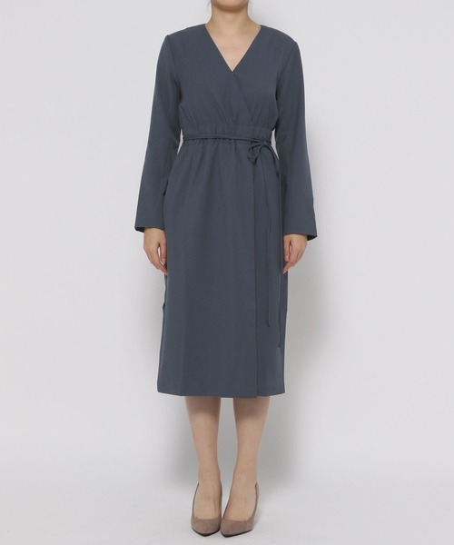 Love,Bonito（ラブボニート）の「メリダ フォールドオーバーVネックコラムドレス（ワンピース・レディース・パープル/ブルー・MEDIUM/SMALL/X-SMALL/LARGE）」の3枚目の写真