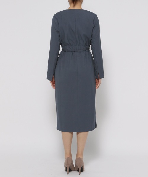 Love,Bonito（ラブボニート）の「メリダ フォールドオーバーVネックコラムドレス（ワンピース・レディース・パープル/ブルー・MEDIUM/SMALL/X-SMALL/LARGE）」の5枚目の写真