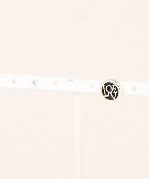 【SAINTS】LOVE&PEACE COLLECTION - LOVE&PEACE モチーフピアス ブラック（ピアス（片耳用））｜SAINTS（セインツ）