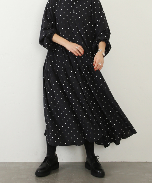 JOURNAL STANDARD LUXE(ジャーナルスタンダード ラックス)の「ドット ティアードワンピース(ワンピース・レディース・ブラック・FREE)」の8枚目の写真