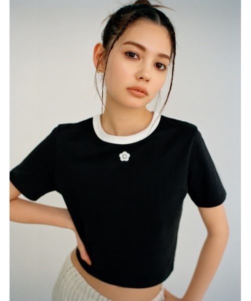 LILY BROWN（リリーブラウン）の「【WEB・リミテッドコンセプトストア限定カラー】【LILY BROWN×MARY QUANT】バリエーションクロップドTシャツ（Tシャツ/カットソー・レディース・ブラック/その他/ミント/オレンジ・FREE）」の4枚目の写真