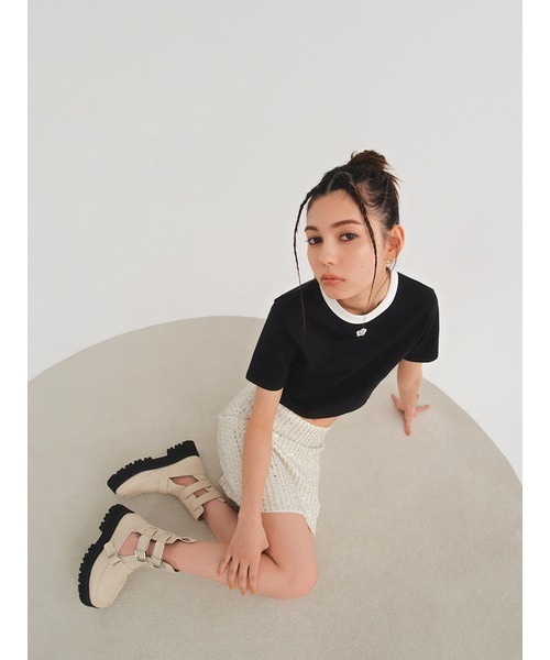 LILY BROWN（リリーブラウン）の「【WEB・リミテッドコンセプトストア限定カラー】【LILY BROWN×MARY QUANT】バリエーションクロップドTシャツ（Tシャツ/カットソー・レディース・ブラック/その他/ミント/オレンジ・FREE）」の6枚目の写真