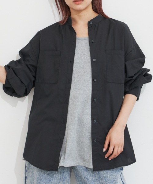 Libra Cue(リブラ キュー)の「ルーズシルエットポケットシャツ(シャツ/ブラウス・レディース・イエロー/ネイビー/オフホワイト/ブラック・FREE)」の1枚目の写真
