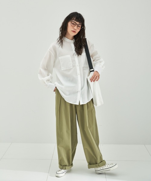 Libra Cue(リブラ キュー)の「ルーズシルエットポケットシャツ(シャツ/ブラウス・レディース・イエロー/ネイビー/オフホワイト/ブラック・FREE)」の11枚目の写真