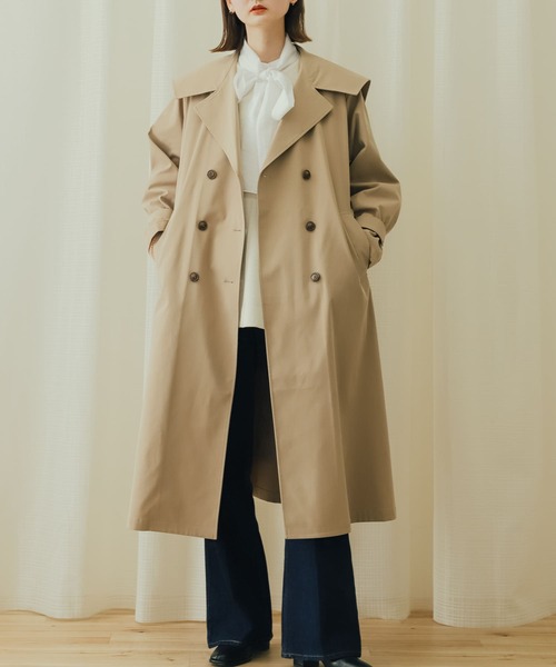 SENSE OF PLACE by URBAN RESEARCH（センスオブプレイスバイアーバンリサーチ）の「ビッグカラートレンチコート（トレンチコート・レディース・ライトベージュ/ベージュ・ONE）」の4枚目の写真