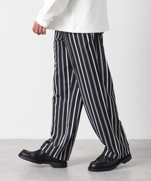 Drape Georgette Whole Pattern Wide Pants/ドレープジョーゼット 総柄 リラックスフィット センタープリーツ ワイドパンツ