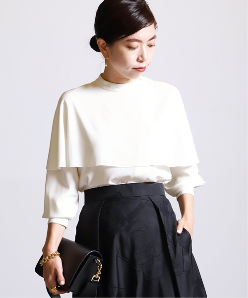 美品：VERMEIL par iena バックサテン ケープブラウス 22AW VERMEIL par iena（ヴェルメイユパーイエナ）の「《追加》バックサテン