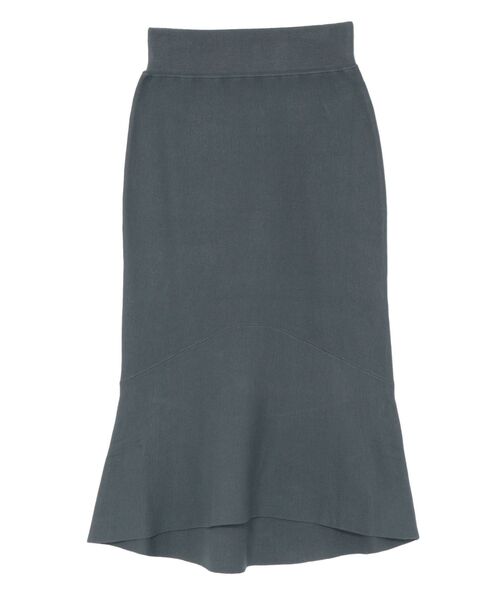 LAGUNAMOON（ラグナムーン）の「アシンメトリーヘムニットスカート（スカート・レディース・ダークグリーン/アイボリー・MEDIUM/SMALL）」の6枚目の写真