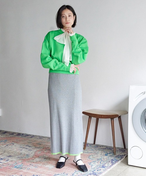 LOWRYS FARM(ローリーズファーム)の「シアーボウタイロングスリーブ 187701(Tシャツ/カットソー・レディース・ホワイト/ブラック/ブルー・FREE)」の21枚目の写真
