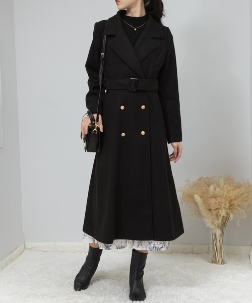 pumpkin port（パンプキンポート）の「フェイクウール 金ボタン フレア