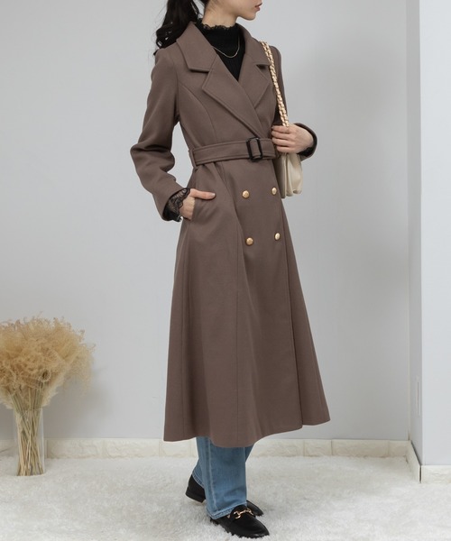 pumpkin port（パンプキンポート）の「フェイクウール 金ボタン フレア