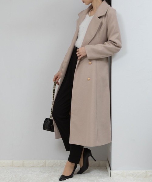 pumpkin port（パンプキンポート）の「フェイクウール 金ボタン フレア