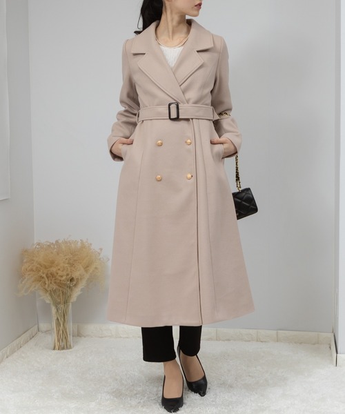 pumpkin port（パンプキンポート）の「フェイクウール 金ボタン フレア