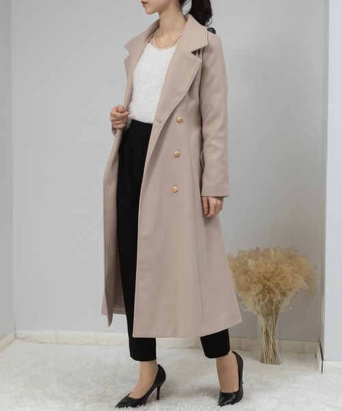 pumpkin port（パンプキンポート）の「フェイクウール 金ボタン フレア