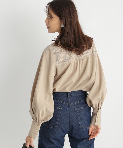 Andemiu（アンデミュウ）の「レースキリカエブラウス187127（シャツ/ブラウス・レディース・グリーン/ベージュ/オフホワイト・FREE）」の6枚目の写真