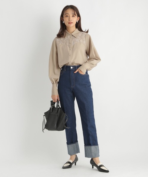 Andemiu（アンデミュウ）の「レースキリカエブラウス187127（シャツ/ブラウス・レディース・グリーン/ベージュ/オフホワイト・FREE）」の7枚目の写真