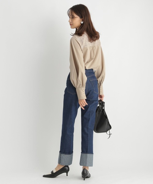 Andemiu（アンデミュウ）の「レースキリカエブラウス187127（シャツ/ブラウス・レディース・グリーン/ベージュ/オフホワイト・FREE）」の8枚目の写真