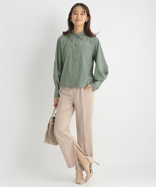 Andemiu（アンデミュウ）の「レースキリカエブラウス187127（シャツ/ブラウス・レディース・グリーン/ベージュ/オフホワイト・FREE）」の9枚目の写真