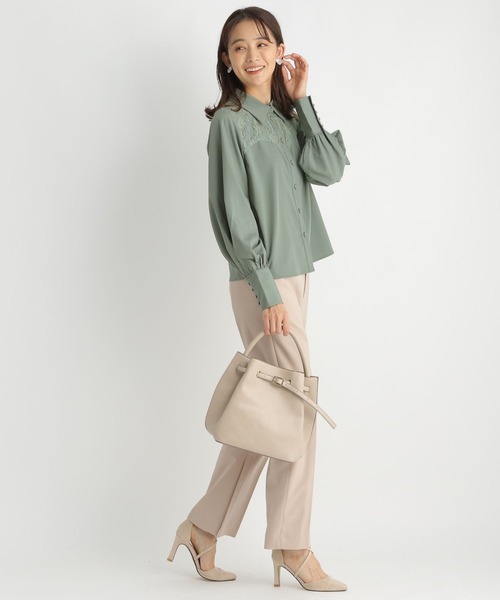 Andemiu（アンデミュウ）の「レースキリカエブラウス187127（シャツ/ブラウス・レディース・グリーン/ベージュ/オフホワイト・FREE）」の10枚目の写真