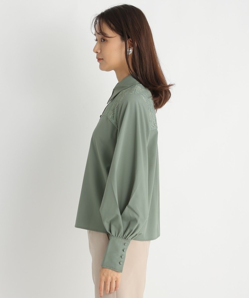 Andemiu（アンデミュウ）の「レースキリカエブラウス187127（シャツ/ブラウス・レディース・グリーン/ベージュ/オフホワイト・FREE）」の13枚目の写真