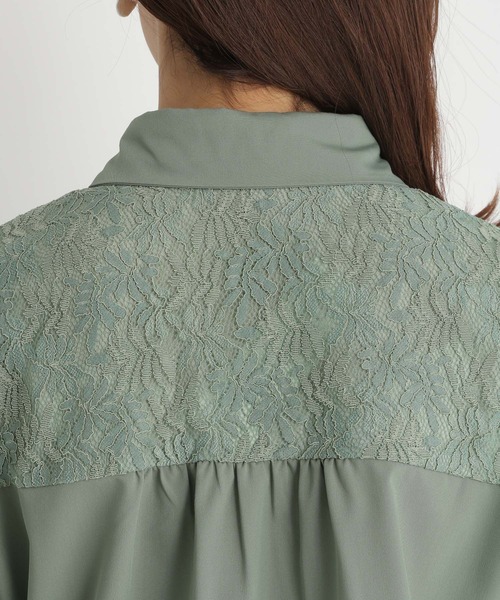 Andemiu（アンデミュウ）の「レースキリカエブラウス187127（シャツ/ブラウス・レディース・グリーン/ベージュ/オフホワイト・FREE）」の15枚目の写真