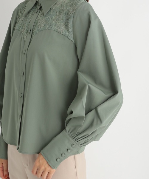 Andemiu（アンデミュウ）の「レースキリカエブラウス187127（シャツ/ブラウス・レディース・グリーン/ベージュ/オフホワイト・FREE）」の17枚目の写真