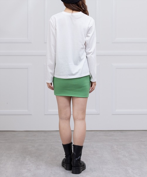 clear(クリア)の「刺繍ロングTシャツ/ロンT(Tシャツ/カットソー・レディース・ブラック/オフホワイト・F)」の12枚目の写真