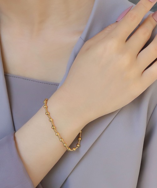 blackdia ocean（ブラックダイヤオーシャン）の「blackdia ocean ボールチェーンブレスレット（ブレスレット・レディース・シルバー/ゴールド・17cm）」の2枚目の写真