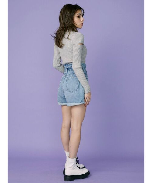 EVRIS（エヴリス）の「カッティングタートルニットトップス（ニット/セーター・レディース・グレー/ブルー/ブラック・FREE）」の7枚目の写真