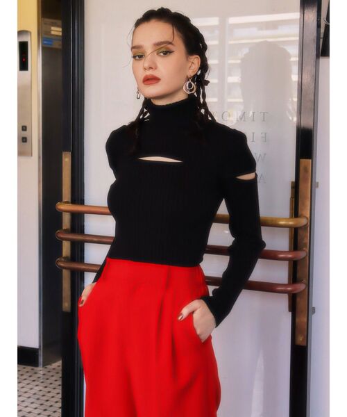 EVRIS（エヴリス）の「カッティングタートルニットトップス（ニット/セーター・レディース・グレー/ブルー/ブラック・FREE）」の11枚目の写真