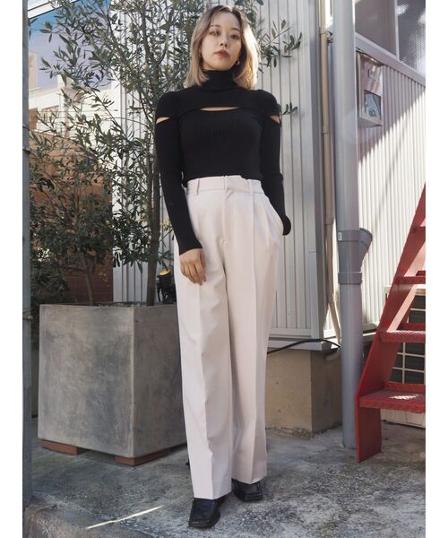 EVRIS（エヴリス）の「カッティングタートルニットトップス（ニット/セーター・レディース・グレー/ブルー/ブラック・FREE）」の16枚目の写真