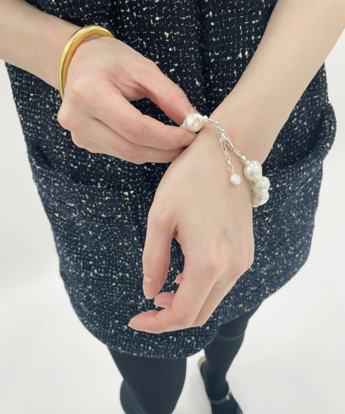 EDIT. FOR LULU（エディットフォールル）の「【mounir / ムーニエ】パールブレスレット（ブレスレット・レディース・シルバー・FREE）」の4枚目の写真