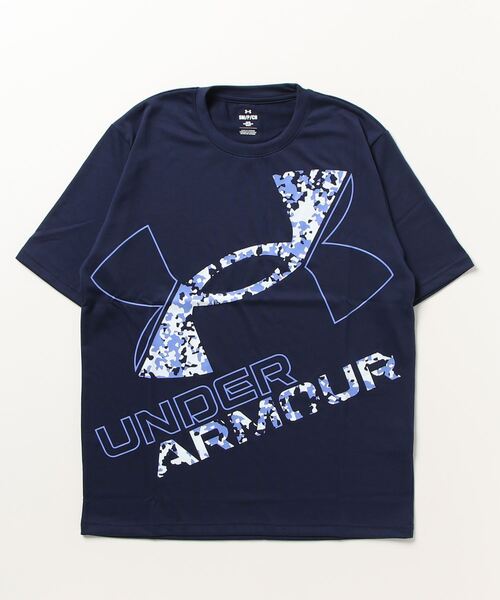 UNDER ARMOUR（アンダーアーマー）の「アンダーアーマー  UAテック ショートスリーブTシャツ 〈エクストララージロゴ〉（Tシャツ/カットソー・メンズ・ネイビー/ホワイト/ブラック×レッド/ブラック×ホワイト・3L/S/L/LL/M）」の4枚目の写真