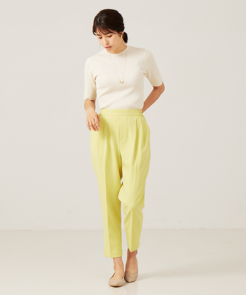 abahouse mavie（アバハウスマヴィ）の「ポリエステル5分袖リブPO（ニット/セーター・レディース・オレンジ/ブラック系その他/ホワイト系その他・フリー）」の4枚目の写真