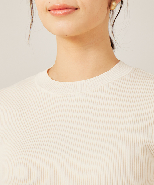 abahouse mavie（アバハウスマヴィ）の「ポリエステル5分袖リブPO（ニット/セーター・レディース・オレンジ/ブラック系その他/ホワイト系その他・フリー）」の9枚目の写真