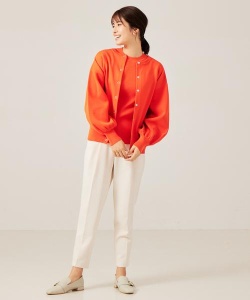 abahouse mavie（アバハウスマヴィ）の「ポリエステル5分袖リブPO（ニット/セーター・レディース・オレンジ/ブラック系その他/ホワイト系その他・フリー）」の13枚目の写真