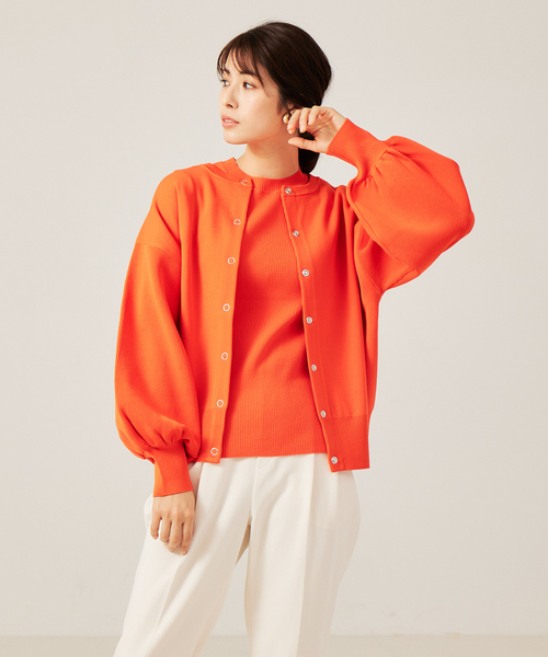 abahouse mavie（アバハウスマヴィ）の「ポリエステル5分袖リブPO（ニット/セーター・レディース・オレンジ/ブラック系その他/ホワイト系その他・フリー）」の14枚目の写真