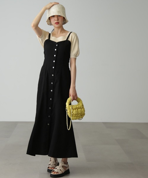 FREE'S MART（フリーズマート）の「◆スクエアネックボリュームスリーブ半袖ニット（ニット/セーター・レディース・ホワイト/ブラック/イエロー/グリーン・FREE）」の8枚目の写真