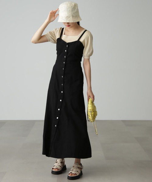 FREE'S MART（フリーズマート）の「◆スクエアネックボリュームスリーブ半袖ニット（ニット/セーター・レディース・ホワイト/ブラック/イエロー/グリーン・FREE）」の9枚目の写真