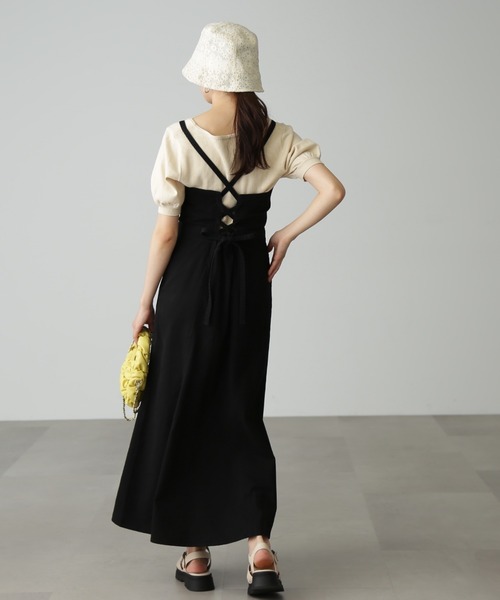 FREE'S MART（フリーズマート）の「◆スクエアネックボリュームスリーブ半袖ニット（ニット/セーター・レディース・ホワイト/ブラック/イエロー/グリーン・FREE）」の10枚目の写真