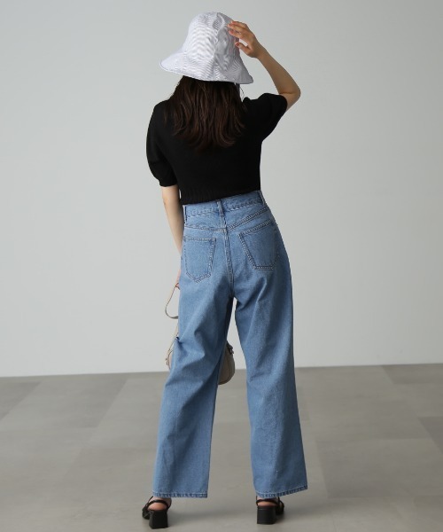 FREE'S MART（フリーズマート）の「◆スクエアネックボリュームスリーブ半袖ニット（ニット/セーター・レディース・ホワイト/ブラック/イエロー/グリーン・FREE）」の19枚目の写真