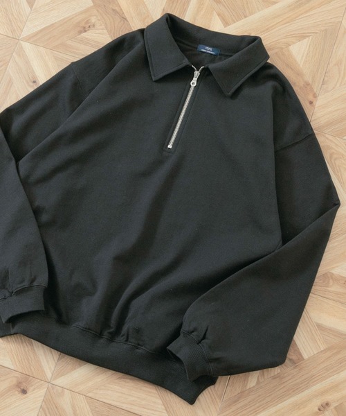 ITEMS URBANRESEARCH（アイテムズ アーバンリサーチ）の「ハーフジップ スウェットプルオーバー（スウェット・メンズ・ブラック/グレー/オートミール・MEDIUM/LARGE）」の2枚目の写真