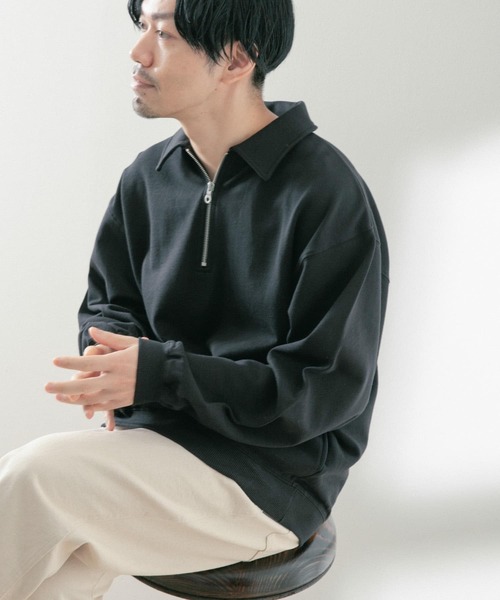 ITEMS URBANRESEARCH（アイテムズ アーバンリサーチ）の「ハーフジップ スウェットプルオーバー（スウェット・メンズ・ブラック/グレー/オートミール・MEDIUM/LARGE）」の5枚目の写真