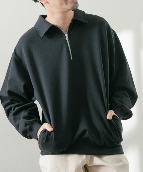 ITEMS URBANRESEARCH（アイテムズ アーバンリサーチ）の「ハーフジップ スウェットプルオーバー（スウェット・メンズ・ブラック/グレー/オートミール・MEDIUM/LARGE）」の6枚目の写真