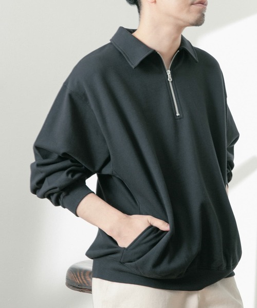 ITEMS URBANRESEARCH（アイテムズ アーバンリサーチ）の「ハーフジップ スウェットプルオーバー（スウェット・メンズ・ブラック/グレー/オートミール・MEDIUM/LARGE）」の9枚目の写真
